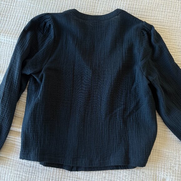 Marine Layer - Colette Doublecloth Top - Small / Black - Picture 2 of 7